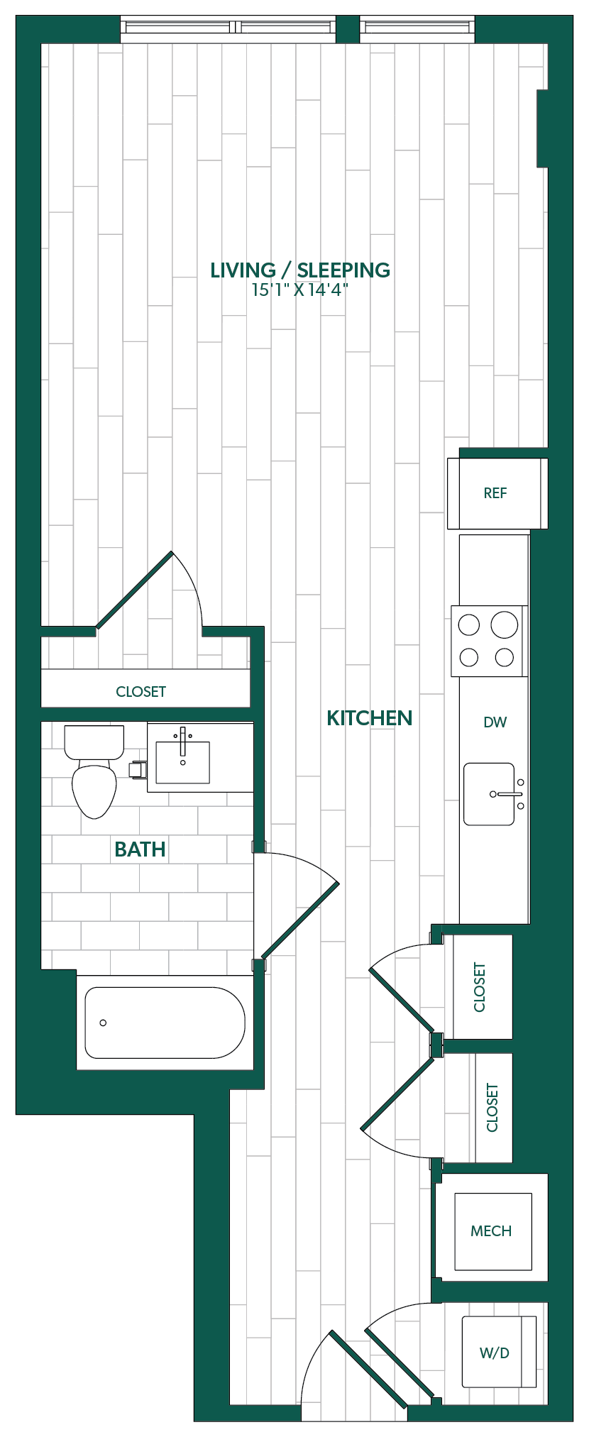 Floor Plan Image of Apartment Apt 1012